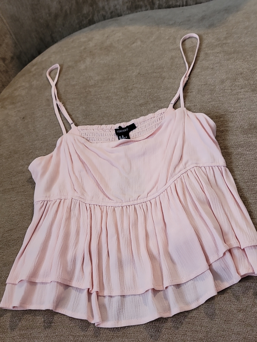 F21 Light Pink Tiered Ruffle Camisole